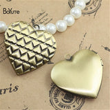 10Pcs 29x27x7MM Brass Heart Locket Pendant DIY Jewelry Accessories
