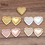 10Pcs 29x27x7MM Brass Heart Locket Pendant DIY Jewelry Accessories