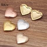 BoYuTe Love Locket Pendant 29*27MM Heart Shape DIY Hand Open Photo Jewelry