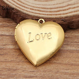 BoYuTe Love Locket Pendant 29*27MM Heart Shape DIY Hand Open Photo Jewelry