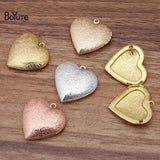 10Pcs 29*27MM Brass Heart Photo Locket Pendant