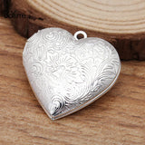10Pcs 29*27MM Brass Heart Photo Locket Pendant