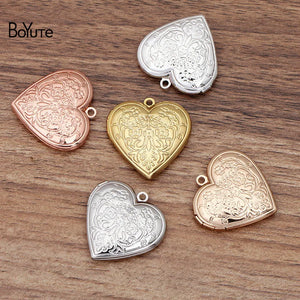 BoYuTe 29MM Metal Brass Heart Locket Pendant Vintage Jewelry Floating