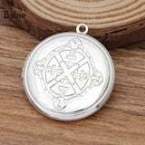 BoYuTe 32*6MM Round Metal Brass Silver Plated Floating Photo Locket Pendant