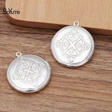 BoYuTe 32*6MM Round Metal Brass Silver Plated Floating Photo Locket Pendant