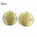 BoYuTe 32*6MM Round Metal Brass Silver Plated Floating Photo Locket Pendant