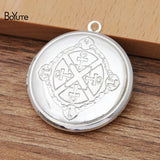 BoYuTe 32*6MM Round Metal Brass Silver Plated Floating Photo Locket Pendant