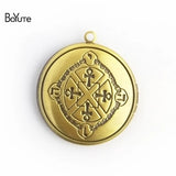 BoYuTe 32*6MM Round Metal Brass Silver Plated Floating Photo Locket Pendant