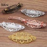 BoYuTe 35*80MM Filigree Flower Hairpin 5 Colors Women Hair Clips