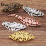BoYuTe 35*80MM Filigree Flower Hairpin 5 Colors Women Hair Clips