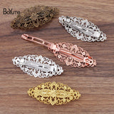 BoYuTe 35*80MM Filigree Flower Hairpin 5 Colors Women Hair Clips