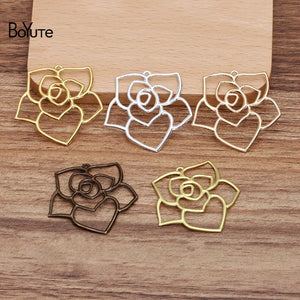 BoYuTe 36MM Brass Rose Pendant Diy Jewelry Accessories