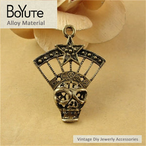 10Pcs Antique Bronze Vintage Pendant Skull DIY Jewelry Making