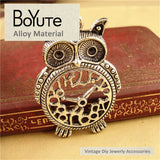 BoYuTe 48*32MM 2 Colors Metal Owl Charms Diy Clock Owl Pendant Charms
