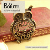 BoYuTe 48*32MM 2 Colors Metal Owl Charms Diy Clock Owl Pendant Charms