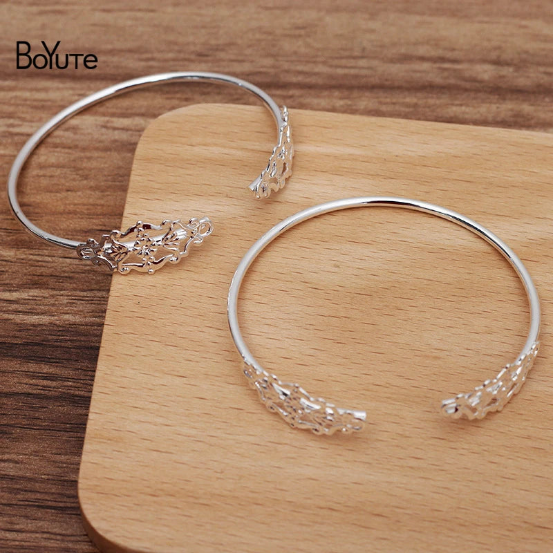 BoYuTe 56*2MM Metal Brass Bracelet Welding 12*27MM Filigree Base