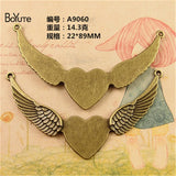 BoYuTe Heart Wings Charms Pendant Jewelry Components Diy Accessories