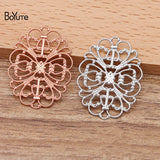 BoYuTe 100 Pcs Flower Charms Brass Material DIY Jewelry Making