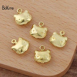 BoYuTe 10MM Metal Brass Hollow Cat Charms for Jewelry Making