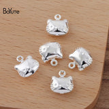 BoYuTe 10MM Metal Brass Hollow Cat Charms for Jewelry Making