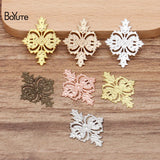 BoYuTe Stamping Filigree Flower Charms Metal Brass DIY Jewelry Accessories
