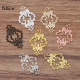 BoYuTe 23*36MM Metal Brass Filigree Plate Flower Charms (100 Pieces)