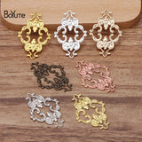 BoYuTe 23*36MM Metal Brass Filigree Plate Flower Charms (100 Pieces)