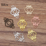 BoYuTe 23*36MM Metal Brass Filigree Plate Flower Charms (100 Pieces)