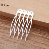 BoYuTe 27*39MM Metal Iron 5 Teeth Hair Comb Diy Hair Jewelry Materials