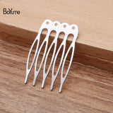BoYuTe Metal Iron 5 Teeth Hair Comb 4 Holes Diy Hair Jewelry Accessories