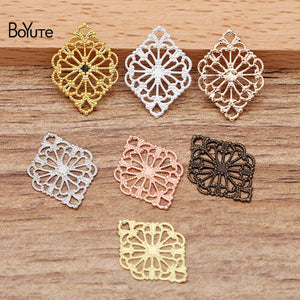 BoYuTe Metal Brass Stamping Filigree 15*20MM Flower Charms