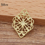 BoYuTe Metal Brass Stamping Filigree 15*20MM Flower Charms