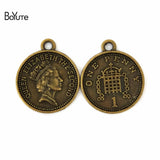 BoYuTe 17*19MM Elizabeth Coin Charms Pendants for Jewelry Making