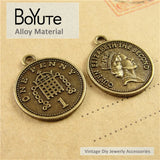 BoYuTe 17*19MM Elizabeth Coin Charms Pendants for Jewelry Making