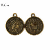BoYuTe 17*19MM Elizabeth Coin Charms Pendants for Jewelry Making