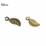 Metal Brass Stamping Leaf Charms 3*9MM 1000pcs for Jewelry Making