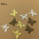 BoYuTe 100Pcs 22*16MM Filigree Butterfly Pendant Brass Material DIY