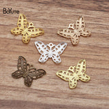 BoYuTe 100Pcs 22*16MM Filigree Butterfly Pendant Brass Material DIY