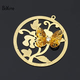 BoYuTe 10Pcs 38MM Filigree Butterfly Pendant DIY Charms