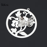 BoYuTe 10Pcs 38MM Filigree Butterfly Pendant DIY Charms