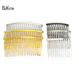 BoYuTe 10Pcs Metal Hair Comb Base 8 Colors Plated DIY Women Hair Jewelry