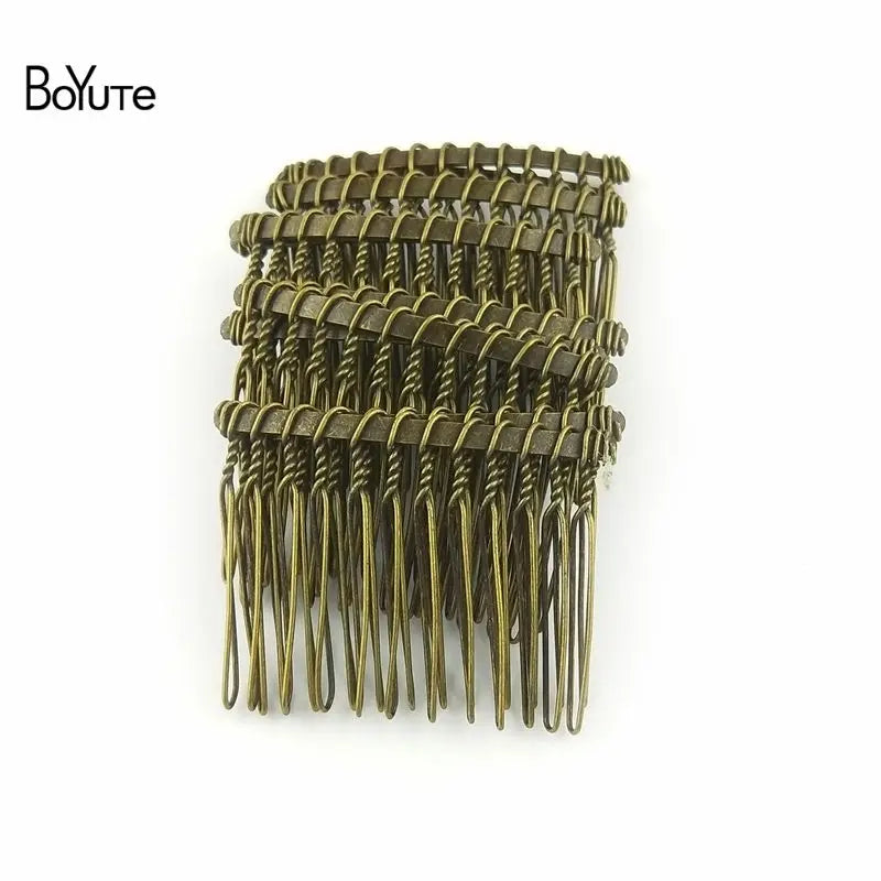 BoYuTe 10Pcs Metal Hair Comb Base 8 Colors Plated DIY Women Hair Jewelry