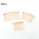 BoYuTe 10Pcs Metal Hair Comb Base 8 Colors Plated DIY Women Hair Jewelry