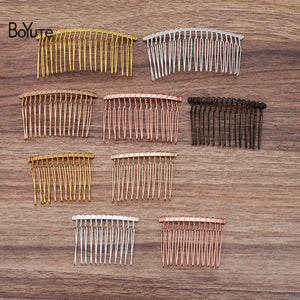 BoYuTe 20 Pcs Metal Wire Hair Comb 12-25 Teeth DIY Hair Jewelry