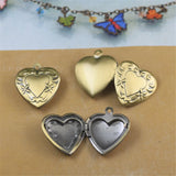 BoYuTe 20MM Brass Heart Memory Locket Pendant Charms for Jewelry Making