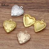 BoYuTe 20MM Brass Heart Memory Locket Pendant Charms for Jewelry Making