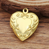 BoYuTe 20MM Brass Heart Memory Locket Pendant Charms for Jewelry Making