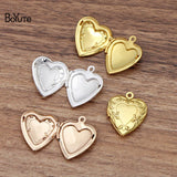 BoYuTe 20MM Brass Heart Memory Locket Pendant Charms for Jewelry Making