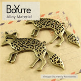 BoYuTe 33*66MM Antique Bronze Fox Pendant Diy Jewelry Making Accessories