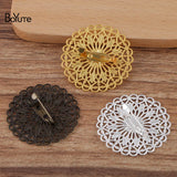 BoYuTe 38MM Metal Brass Filigree Flower Brooch Pins - DIY Jewelry Accessories